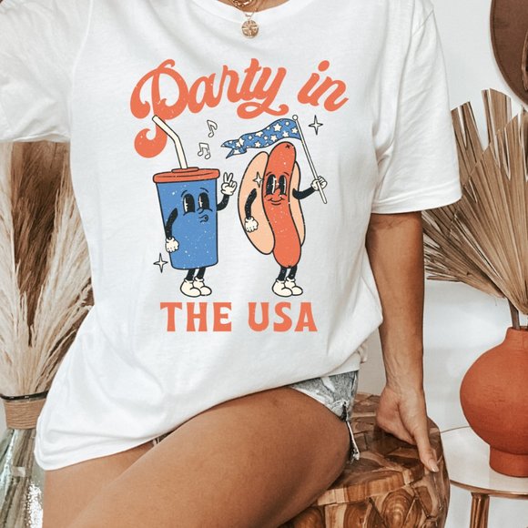 Fourth of July Party in the USA t shirt Plus Size - Picture 3 of 6